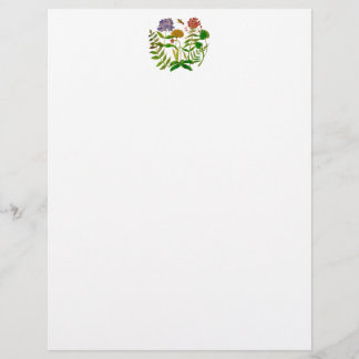 Brevhuvud med botanisk illustration