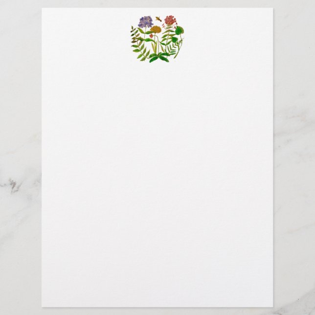 Brevhuvud med botanisk illustration (Framsida)