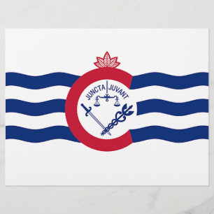 Brevhuvud med Flagga av Cincinnati, Ohio