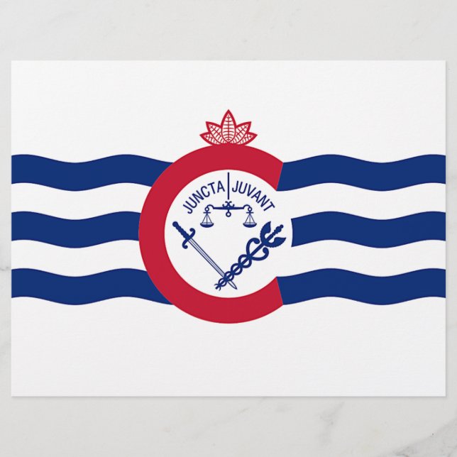 Brevhuvud med Flagga av Cincinnati, Ohio (Framsida)