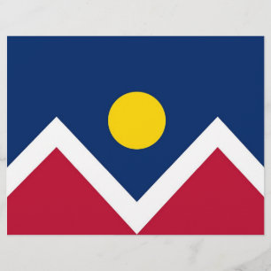 Brevhuvud med Flagga av Denver, Colorado