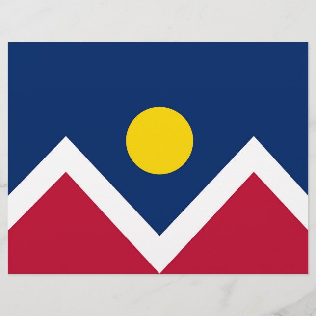 Brevhuvud med Flagga av Denver, Colorado (Framsida)