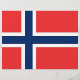 Brevhuvud med Flagga av Norge