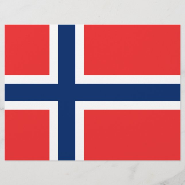 Brevhuvud med Flagga av Norge (Framsida)