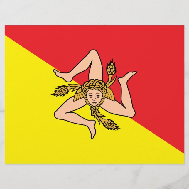 Brevhuvud med Flagga av Sicilien, Italien (Framsida)