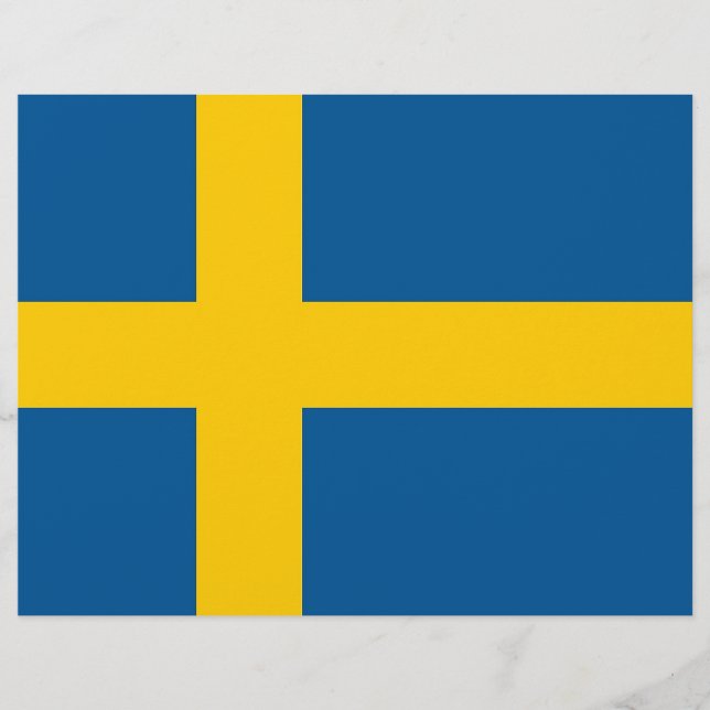 Brevhuvud med Flagga av Sverige (Framsida)