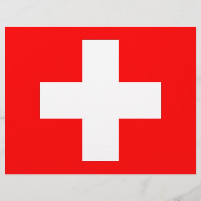 Brevhuvud med flagga från Schweiz (Framsida)