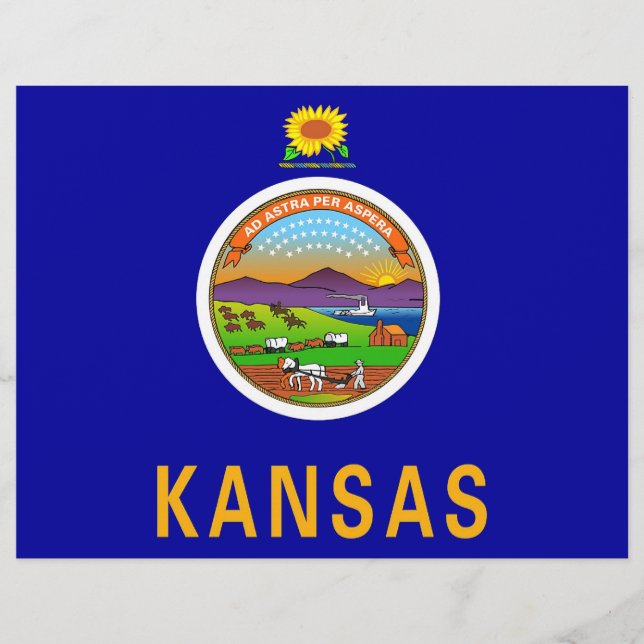 Brevhuvud med flaggan av Kansas, USA (Framsida)
