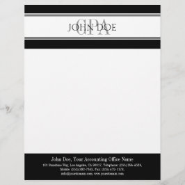 Brevhuvudet för revisorn CPA matchar BusinessCard Brevhuvud