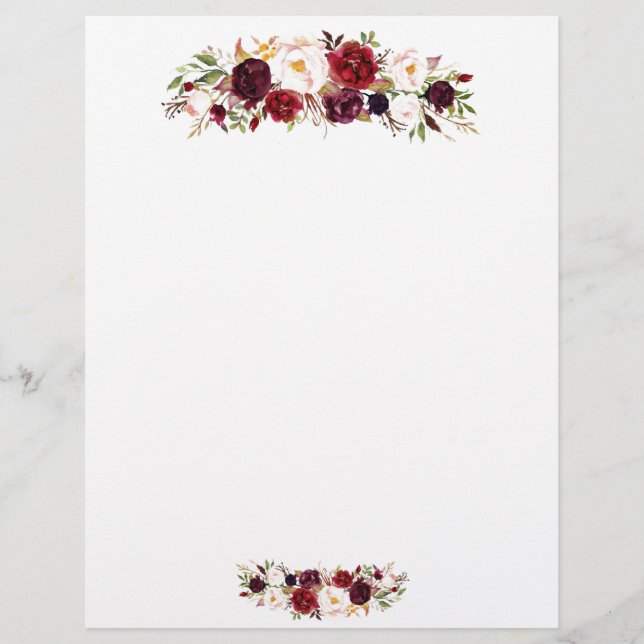 Brevhuvudpapper - Blommig design Brevhuvud (Framsida)