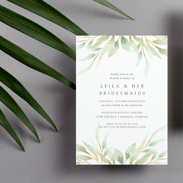 Brevinbjudan från Airy Botanical Bridesmaids Brunc Inbjudningar (Skapare uppladdad)
