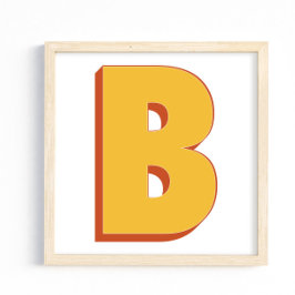 Brevkonstaffisch, B Monogram, Fet initial stil Poster