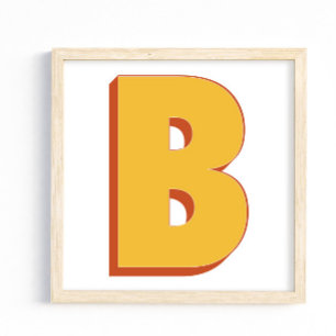 Brevkonstaffisch, B Monogram, Fet initial stil Poster