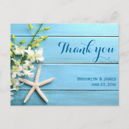 Brevkort av arten Starfish Bröllop Tack med orchid Vykort