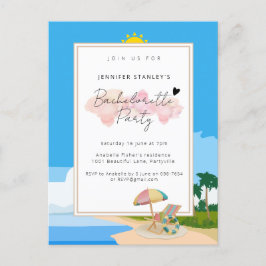 Brevkort, Beach Bachelorette-inbjudan Vykort
