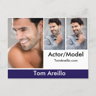 Brevkort för Actor- och modellheadshot Comp-vykort Vykort