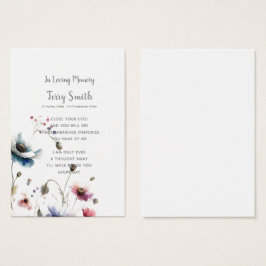 Brevkort för begravning/minnesminnesminnesminnesbö visitkort