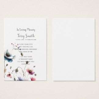 Brevkort för begravning/minnesminnesminnesminnesbö visitkort