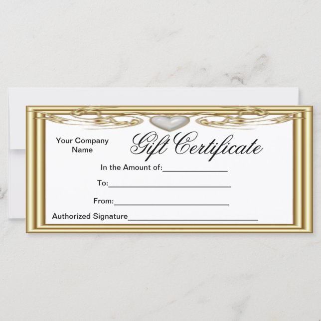 Brevkort för Business Gift-certifikat, rackkort (Framsida)