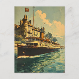 Brevkort för fartyg i Genève i vintage Vykort