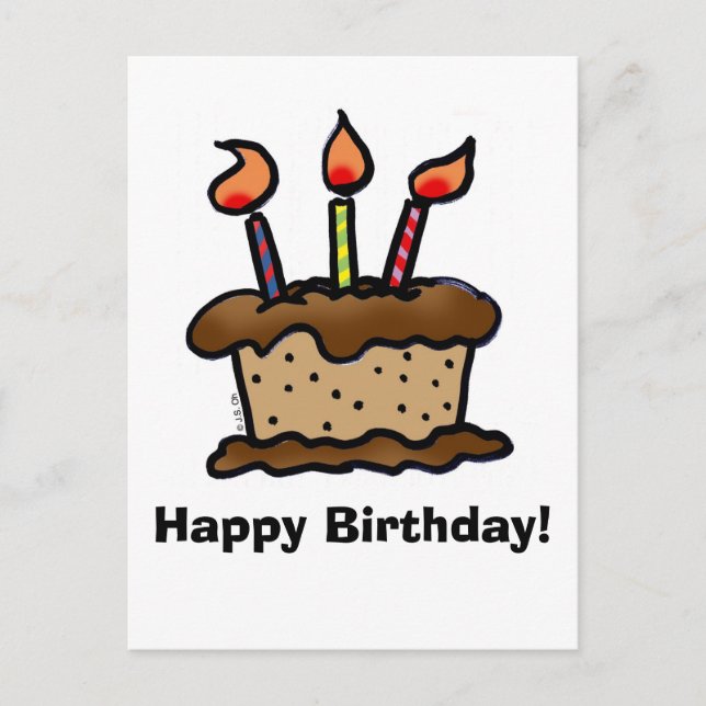 Brevkort för födelsedagstårta vykort (Framsida)