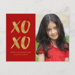 Brevkort för guldfärgad fetaolja XOXO Valentine Ph Helg Vykort