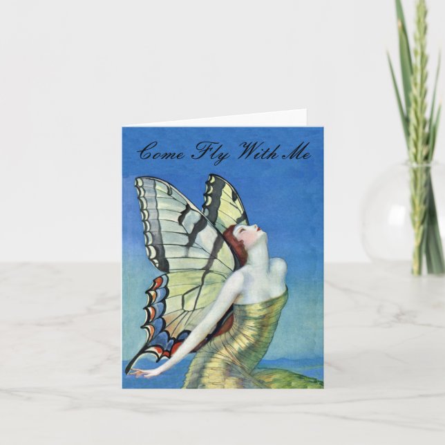 Brevkort för gyllene fjäril kort (Framsida)