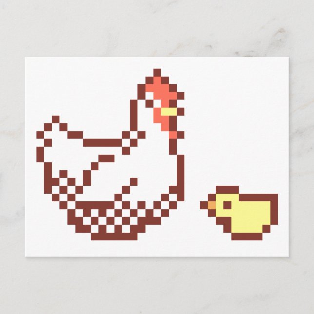 Brevkort för höna och Chick Vykort (Framsida)