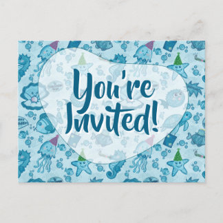 Brevkort för livets födelsedag inbjudan vykort