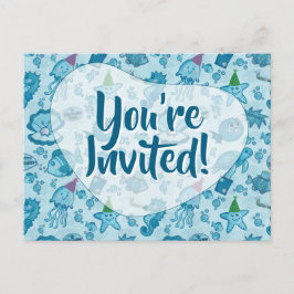 Brevkort för livets födelsedag inbjudan vykort