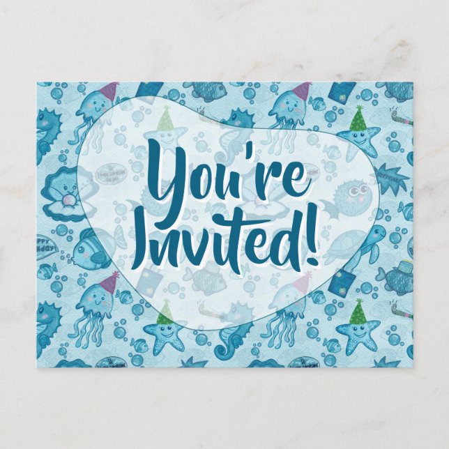 Brevkort för livets födelsedag inbjudan vykort (Framsida)