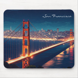 Brevkort för San Francisco Golden Grind-bron i nat Musmatta