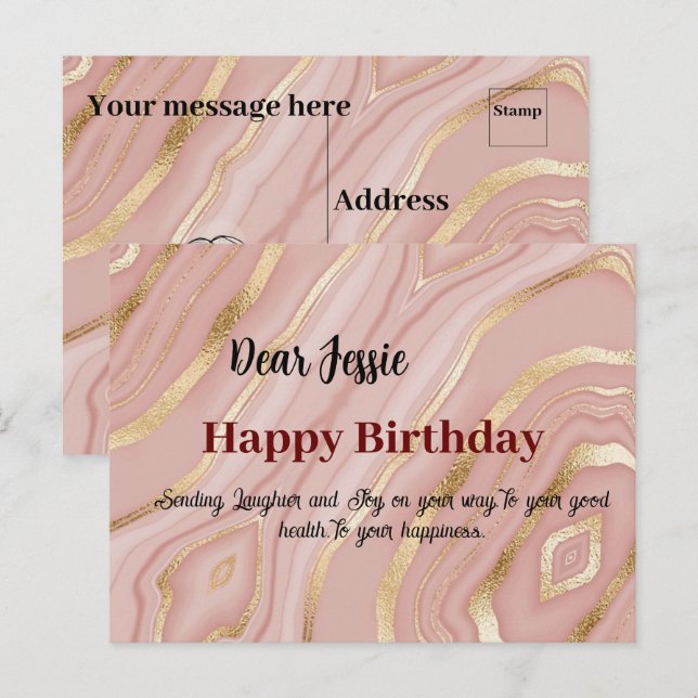 Brevkort från födelsedagen önskemål vykort (Fram/baksida)