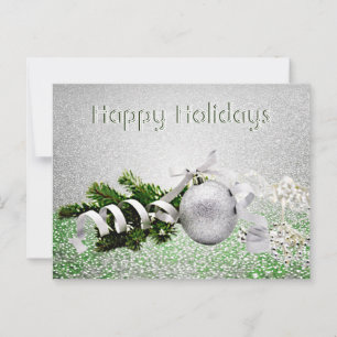 Brevkort från Silver Ornament White Ribbon jul Vykort