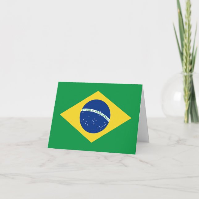 Brevkort med Brasiliens flagga Kort (Framsida)