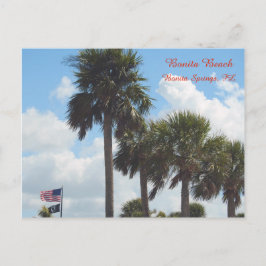 Brevkort med Handflatan Träd på stranden Vykort