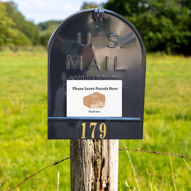 Brevlådans paketetikett, WHITE-bakgrund Klistermärken (size of sticker varies upon your choice of dimensions.)