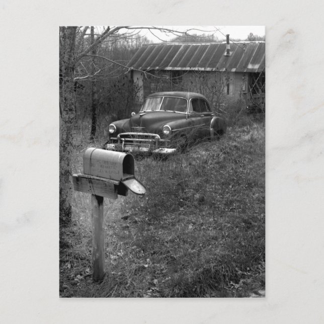 brevlådebil vykort (Framsida)