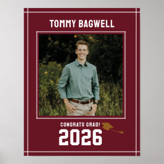 BREVMAN GRAD Marinröd anpassad välkomstskylt med f Poster