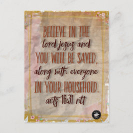 Brevmärke - Bibelvers Apostlagärningarna 16:31 SVB Vykort