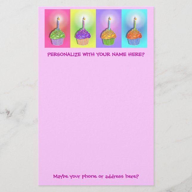 Brevpapper - födelsedagmuffins (Framsida)