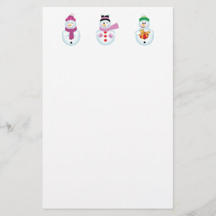 brevpapper för 3 snögubbear