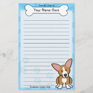 Brevpapper för Corgi för Kawaii Pembroke walesis