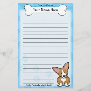 Brevpapper för Corgi Kawaii för fluffig Pembroke