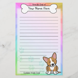 Brevpapper för Corgi Kawaii för röd kofta wales