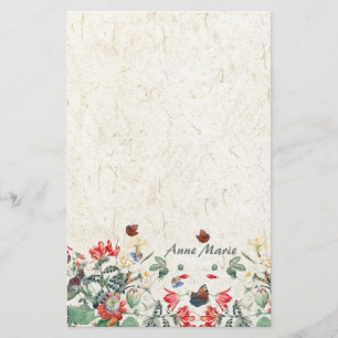 Brevpapper för fjäril för blomma för