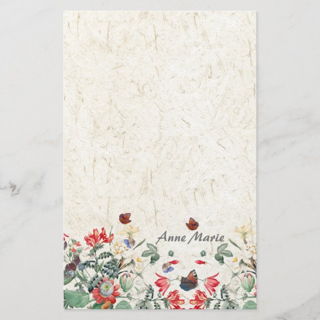 Brevpapper för fjäril för blomma för (Framsida)