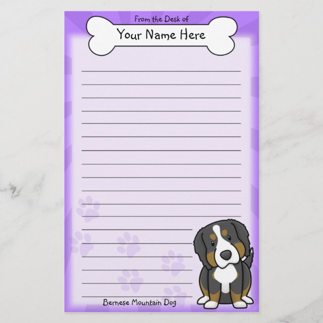 Brevpapper för Kawaii Bernese berghund (Framsida)