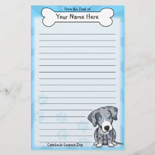 Brevpapper för Kawaii Catahoula Leopardhund
