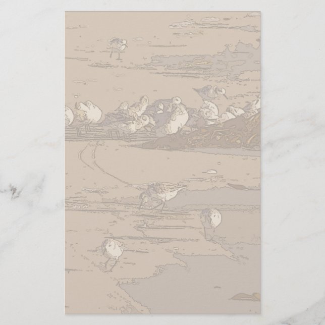 Brevpapper för konst för strandSandpipblåsare (Framsida)